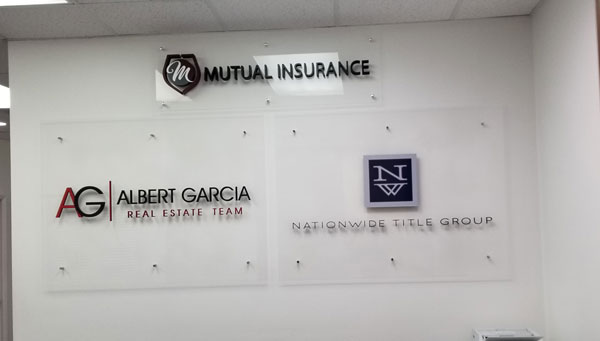 Custom office lobby signs by Major League Signs in Miami, FL