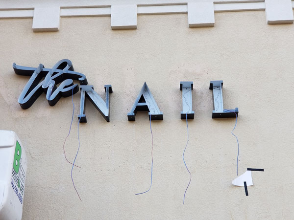 The Nail Channel Letter Signs Installation