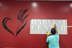 Wall graphics installation by Major League Signs for Harvest Center International in Miami, FL